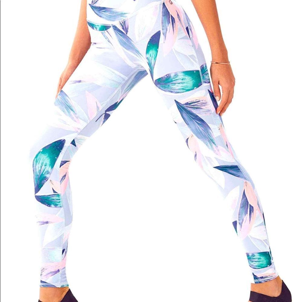 Fabletics Tropical Print Workout Leggings Women's‎ Size Small